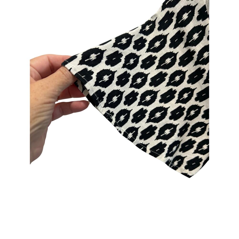 Marine Layer Black and White Printed Wrap Midi Dress - Picture 4 of 9